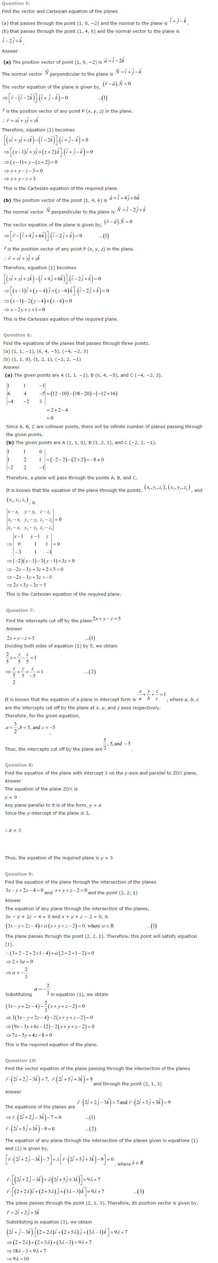 NCERT Solutions for Class 12 Maths Chapter 11 Three Dimensional Geometry 6