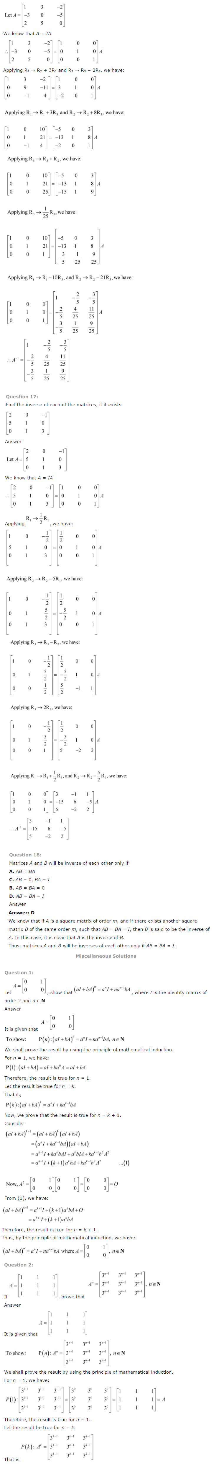 NCERT Solutions for Class 12 Maths Chapter 3 Matrices 11