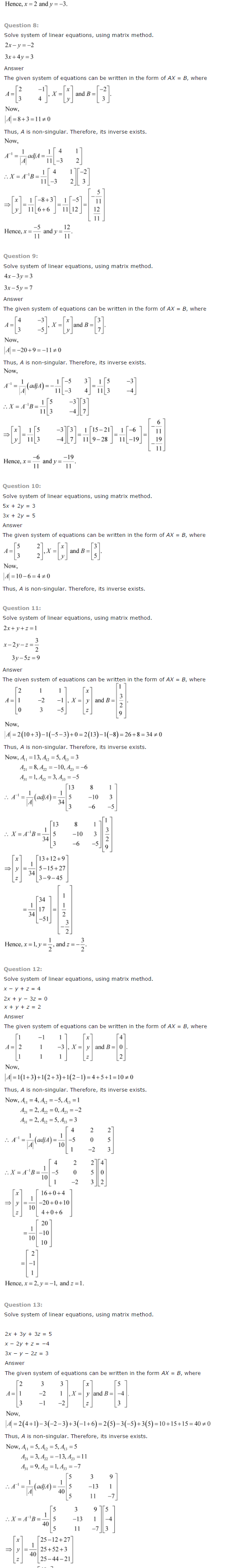 NCERT Solutions for Class 12 Maths Chapter 4 Determinants 12