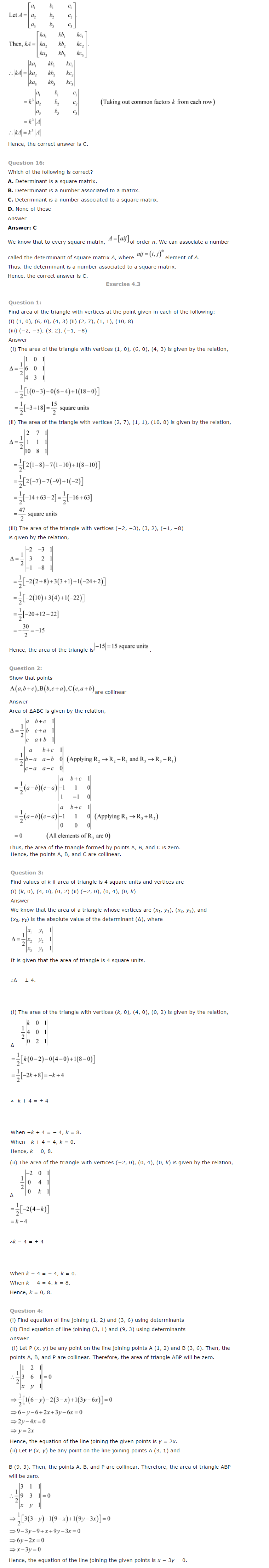 NCERT Solutions for Class 12 Maths Chapter 4 Determinants 5