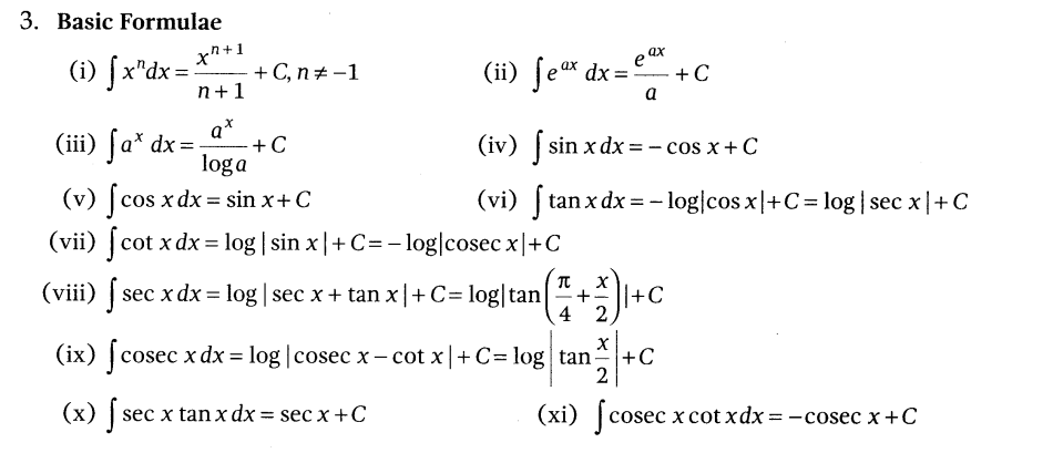 NCERT Solutions for Class 12 Maths Chapter 7 Integrals Integration Formulas 2