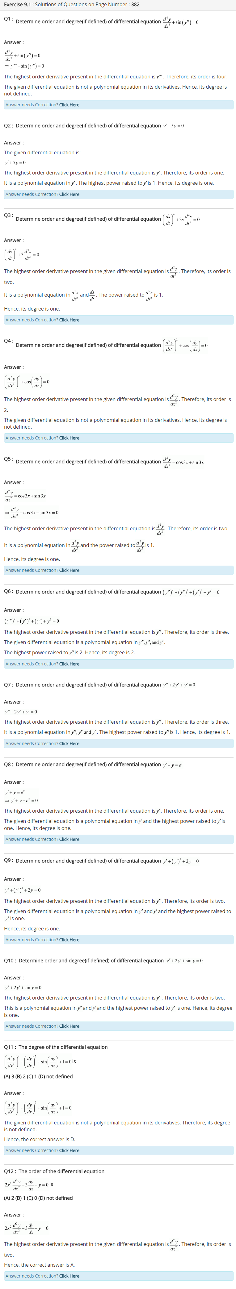 NCERT Solutions for Class 12 Maths Chapter 9 Differential Equations 1