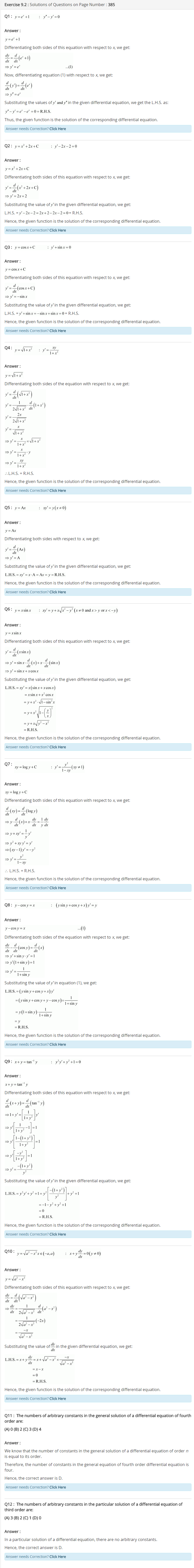 NCERT Solutions for Class 12 Maths Chapter 9 Differential Equations 2