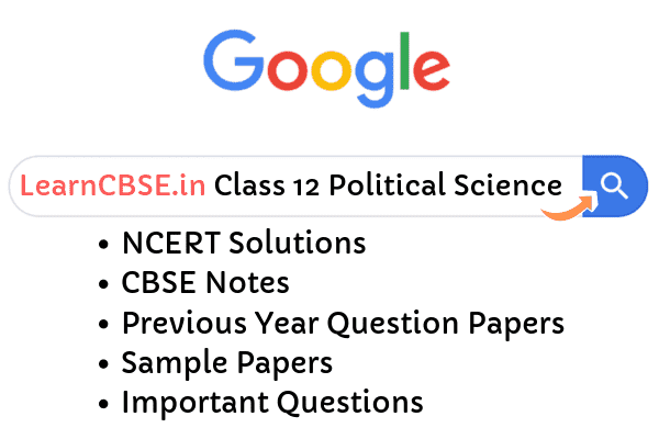 NCERT Solutions for Class 12 Political Science