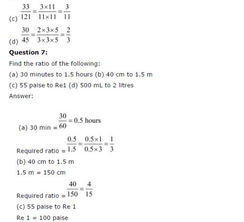 NCERT Solutions for Class 6 Maths Chapter 12 Ratios and Proportions Ex 12.1 Q5