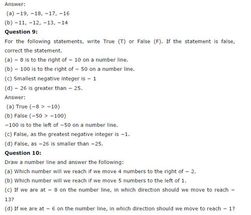 NCERT Solutions for Class 6 Maths Chapter 6 Integers Ex 6.1 Q6