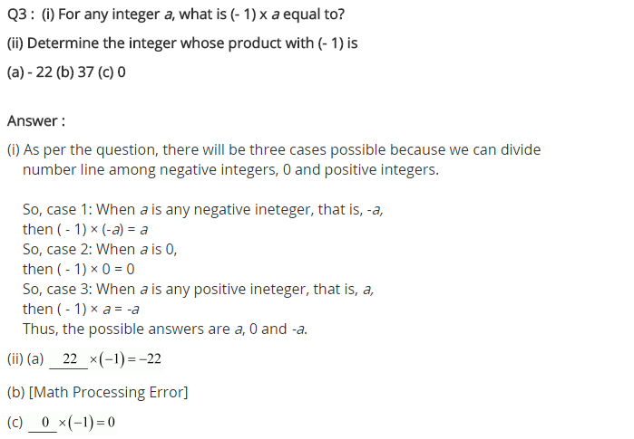 NCERT Solutions for Class 7 Maths Chapter 1 Integers Ex 1.3 Q3