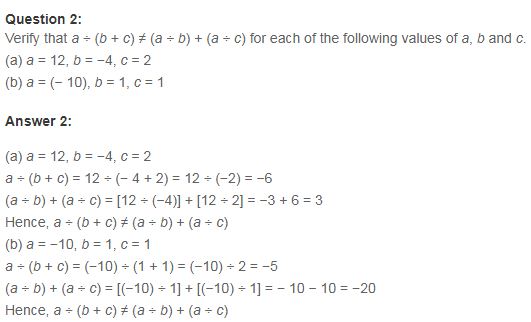 NCERT Solutions for Class 7 Maths Chapter 1 Integers Ex 1.4 Q2