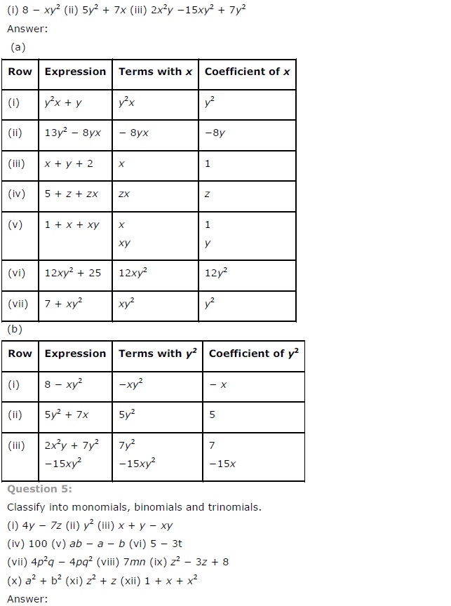 NCERT Solutions for Class 7 Maths Chapter 12 Algebraic Expressions Ex 12.1 Q5