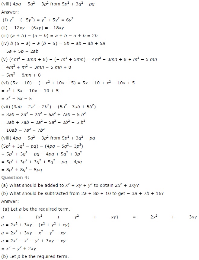 NCERT Solutions for Class 7 Maths Chapter 12 Algebraic Expressions Ex 12.2 Q4