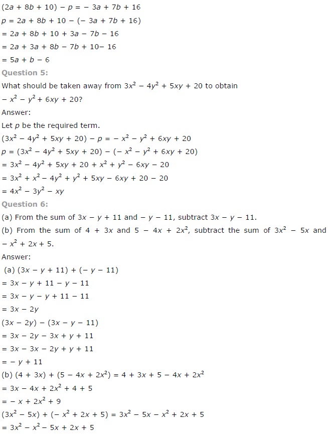 NCERT Solutions for Class 7 Maths Chapter 12 Algebraic Expressions Ex 12.2 Q5