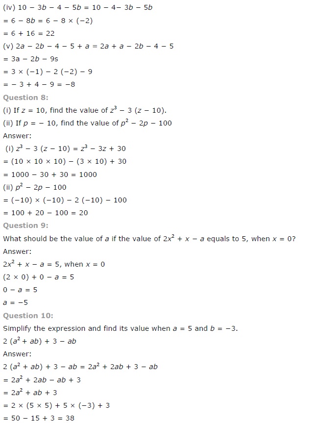 NCERT Solutions for Class 7 Maths Chapter 12 Algebraic Expressions Ex 12.3 Q4