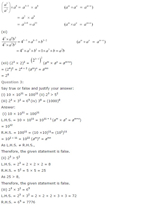 NCERT Solutions for Class 7 Maths Chapter 13 Exponents and Powers Ex 13.2 Q4