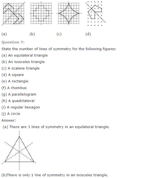 NCERT Solutions for Class 7 Maths Chapter 14 Symmetry Ex 14.1 Q7