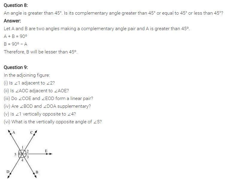 NCERT Solutions for Class 7 Maths Chapter 5 Lines and Angles Ex 5.1 Q6