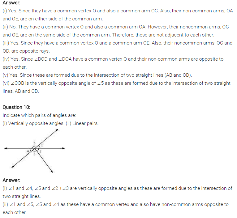NCERT Solutions for Class 7 Maths Chapter 5 Lines and Angles Ex 5.1 Q7