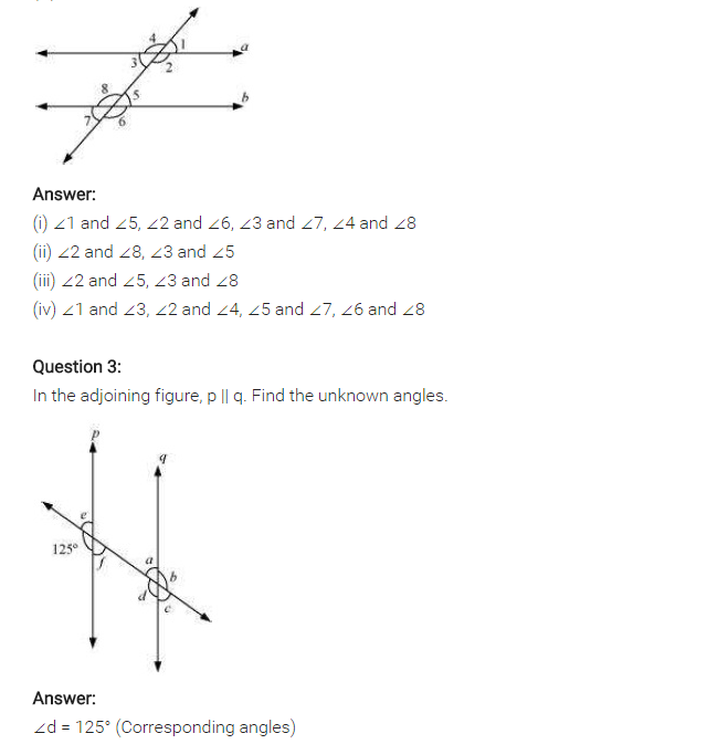 NCERT Solutions for Class 7 Maths Chapter 5 Lines and Angles Ex 5.2 Q2