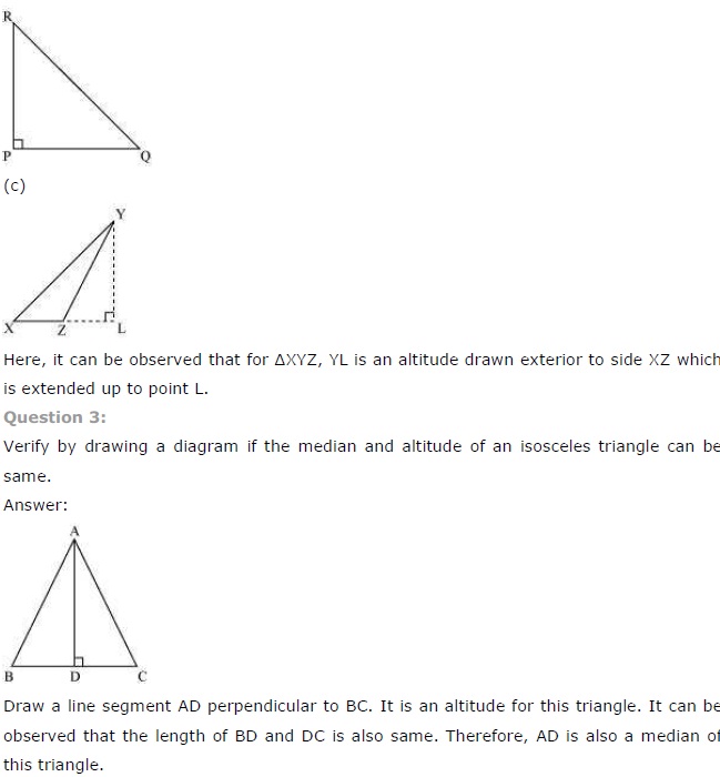 NCERT Solutions for Class 7 Maths Chapter 6 The Triangle and its Properties Ex 6.1 Q1.1