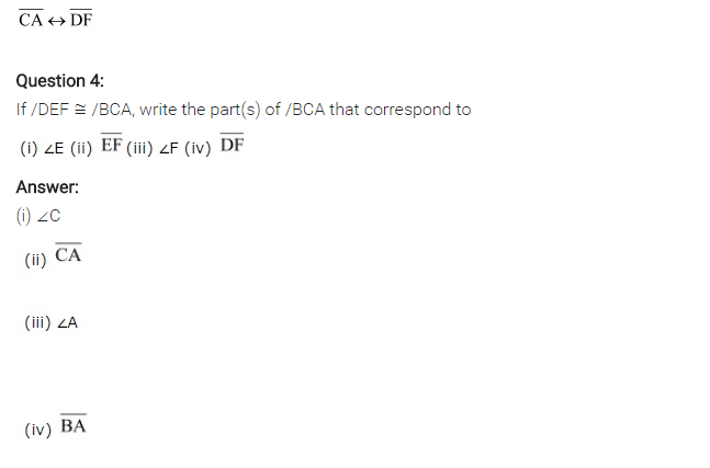NCERT Solutions for Class 7 Maths Chapter 7 Congruence of Triangles Ex 7.1 Q2