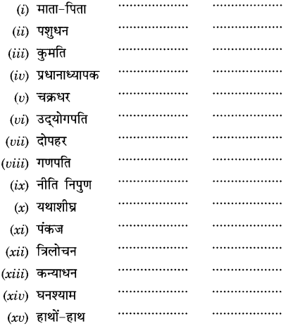 CBSE Class 9 Hindi A व्याकरण समास 27