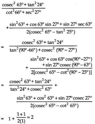 trigonometry questions for class 10 with solutions