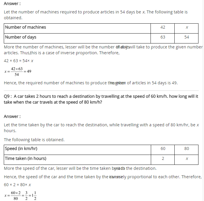 NCERT Solutions for Class 8 Maths Chapter 13 Direct and Inverse Proportions Ex 13.2 q-7