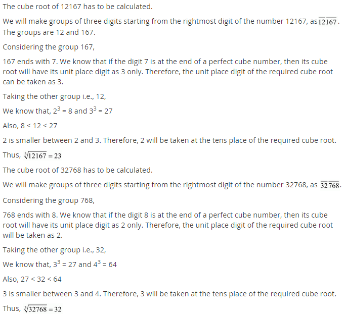 NCERT Solutions for Class 8 Maths Chapter 7 Cubes and Cube Roots Ex 7.2 A-3.1