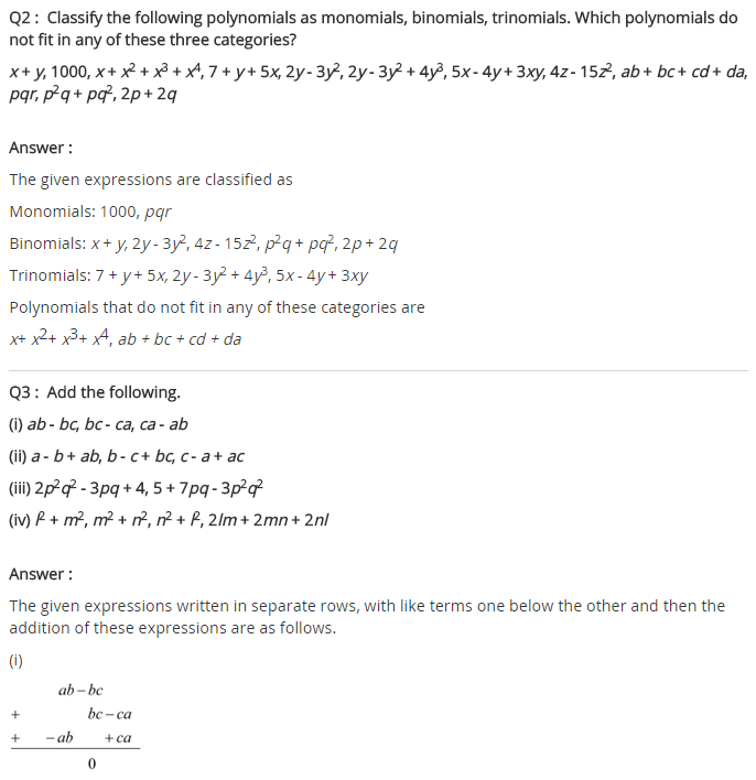 NCERT Solutions for Class 8 Maths Chapter 9 Algebraic Expressions and Identities Ex 9.1 q-2