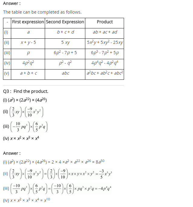 NCERT Solutions for Class 8 Maths Chapter 9 Algebraic Expressions and Identities Ex 9.3 q-2, q-3