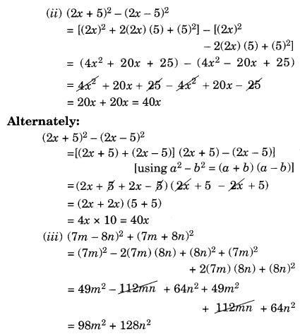 NCERT Solutions for Class 8 Maths Chapter 9 Algebraic Expressions and Identities Ex 9.5 Q4.1