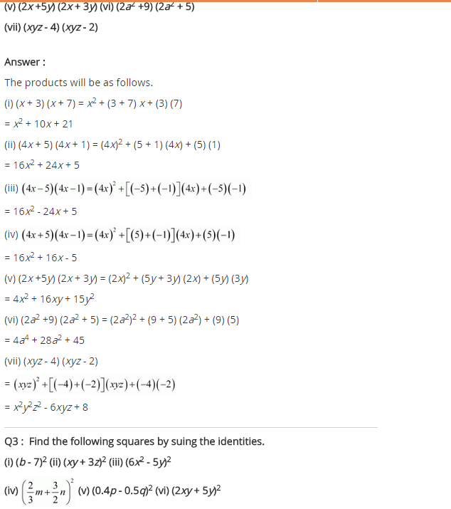 NCERT Solutions for Class 8 Maths Chapter 9 Algebraic Expressions and Identities Ex 9.5 q-2