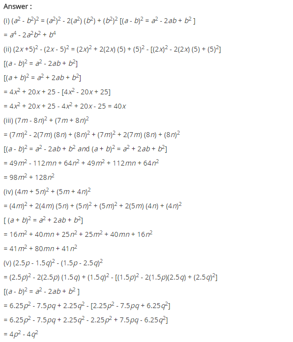 NCERT Solutions for Class 8 Maths Chapter 9 Algebraic Expressions and Identities Ex 9.5 q-4