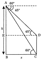 Some Applications of Trigonometry Class 10 Extra Questions Maths Chapter 9 with Solutions 12