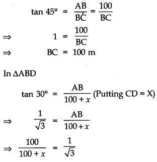 Some Applications of Trigonometry Class 10 Extra Questions Maths Chapter 9 with Solutions 23