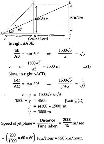 Some Applications of Trigonometry Class 10 Extra Questions Maths Chapter 9 with Solutions 24