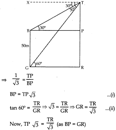 Some Applications of Trigonometry Class 10 Extra Questions Maths Chapter 9 with Solutions 25