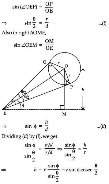 Some Applications of Trigonometry Class 10 Extra Questions Maths Chapter 9 with Solutions 29