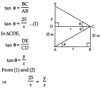 Some Applications of Trigonometry Class 10 Extra Questions Maths Chapter 9 with Solutions 5