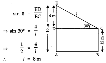 Some Applications of Trigonometry Class 10 Extra Questions Maths Chapter 9 with Solutions 7