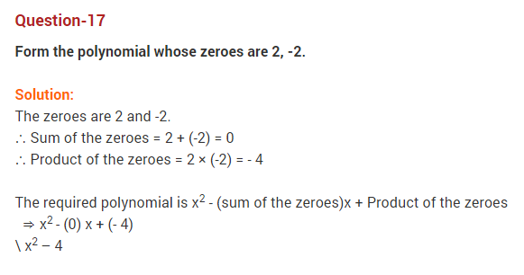 Polynomials Class 10 Extra Questions Maths Chapter 2 Q17