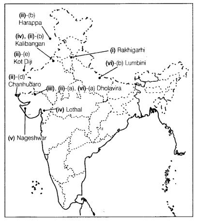 Important Questions for Class 12 History Chapter 1 Bricks, Beads and Bones (The Harappan Civilisation) Map 1