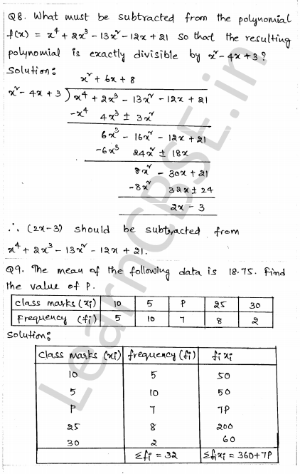 Solved CBSE Sample Papers for Class 10 Maths Paper 1 4
