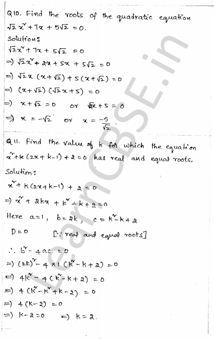 Solved CBSE Sample Papers for Class 10 Maths Paper 1 6