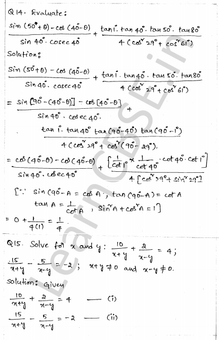 Solved CBSE Sample Papers for Class 10 Maths Paper 1 9