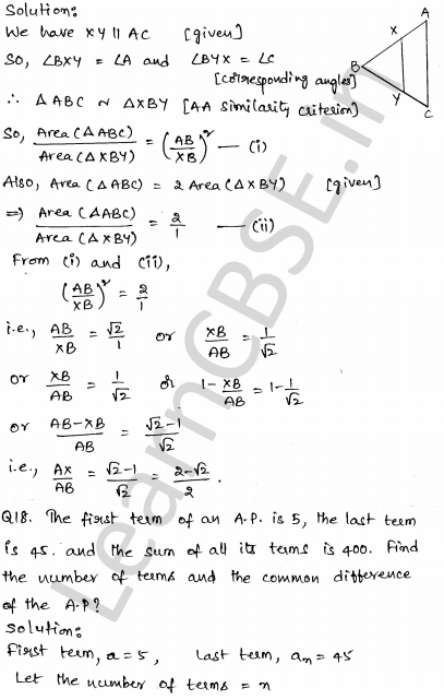 Solved CBSE Sample Papers for Class 10 Maths Set 2 13