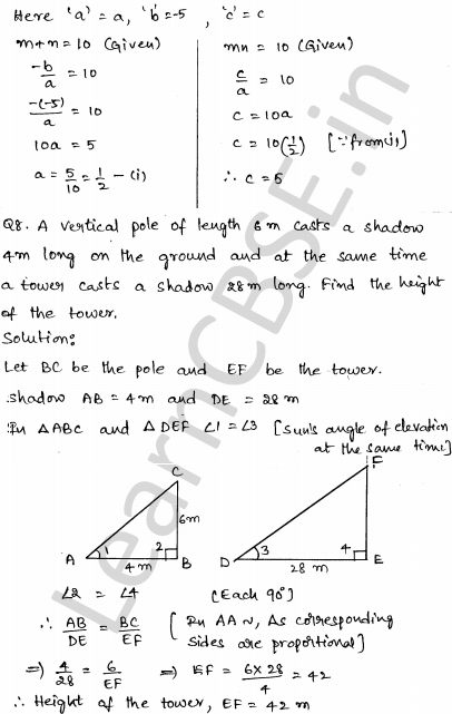 Solved CBSE Sample Papers for Class 10 Maths Set 3 1.4
