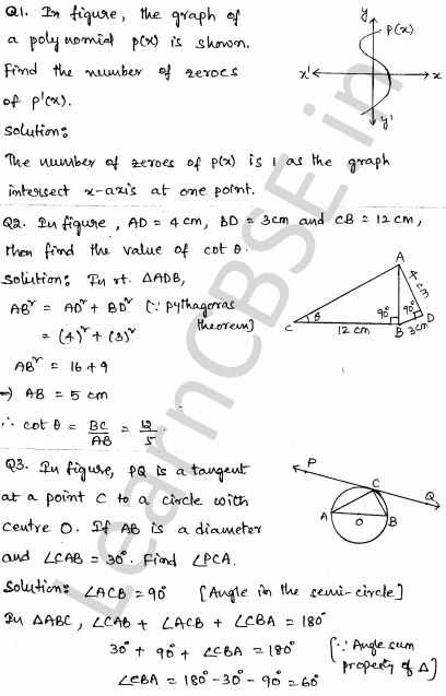 Solved CBSE Sample Papers for Class 10 Maths Set 4 1.1