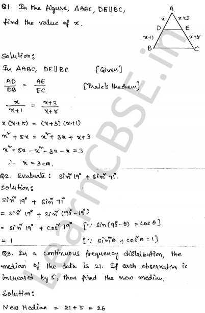Solved CBSE Sample Papers for Class 10 Maths Set 6 1.1