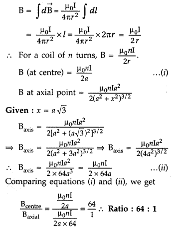 Important Questions for Class 12 Physics Chapter 4 Moving Charges and Magnetism Class 12 Important Questions 194