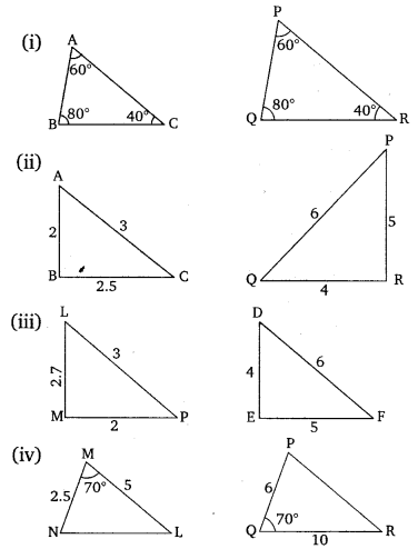 NCERT Solutions For Class 10 Maths Chapter 6 Triangles Ex 6.3 Q1